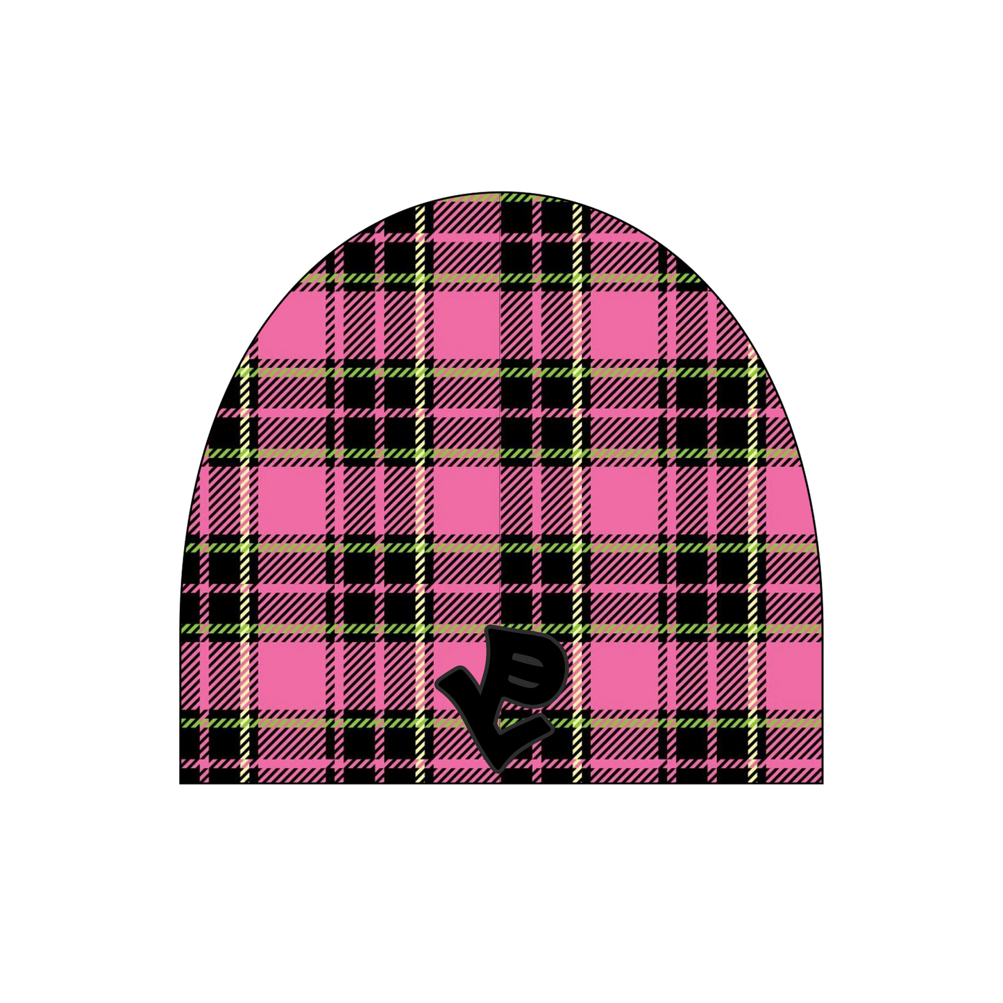 PINK PLAID BEANIE