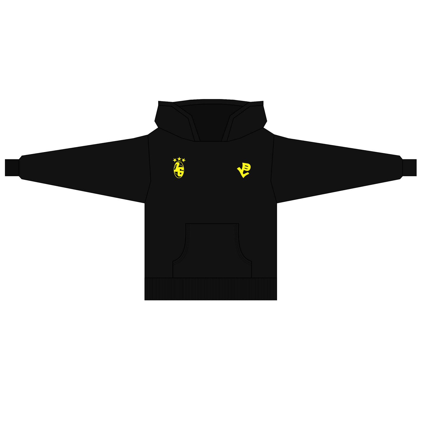 BLACK 3STAR HOODIE