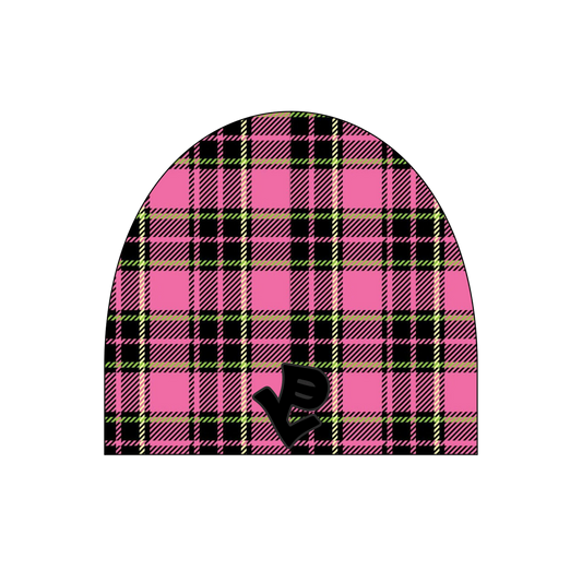 PINK PLAID BEANIE
