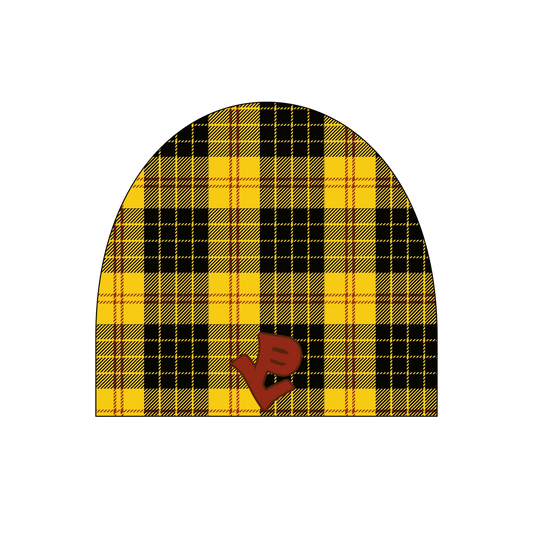 YELLOW PLAID BEANIE